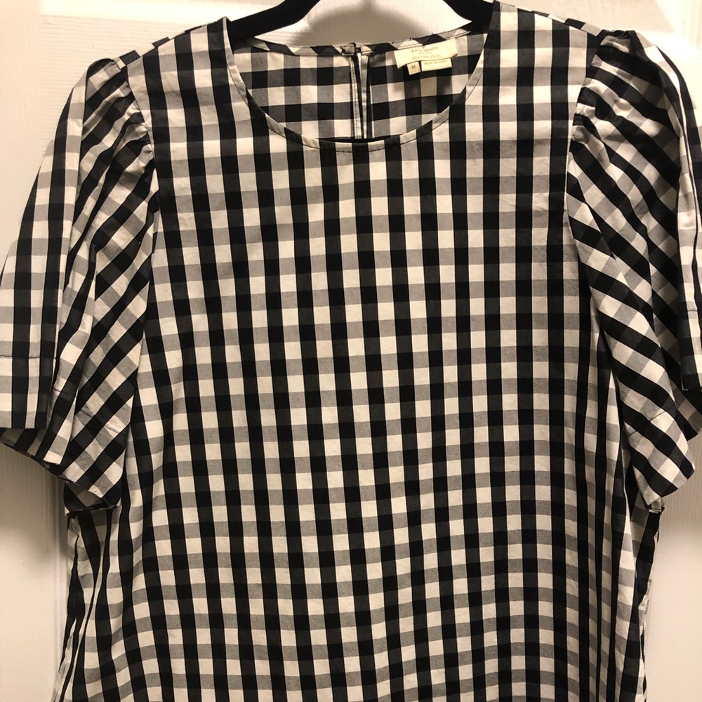 Kate Spade black and white gingham top